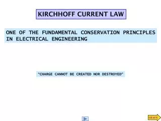 KIRCHHOFF CURRENT LAW