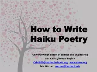 How to Write Haiku Poetry