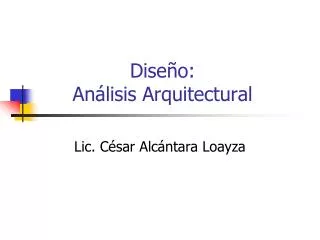 dise o an lisis arquitectural