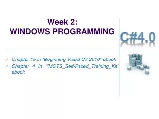 Week 2: WINDOWS PROGRAMMING