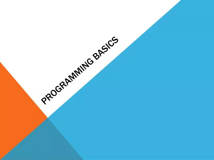 programming basics
