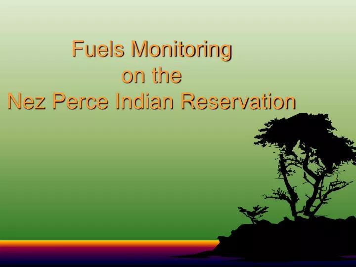 fuels monitoring on the nez perce indian reservation
