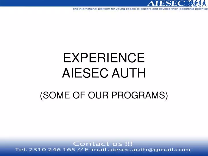experience aiesec auth