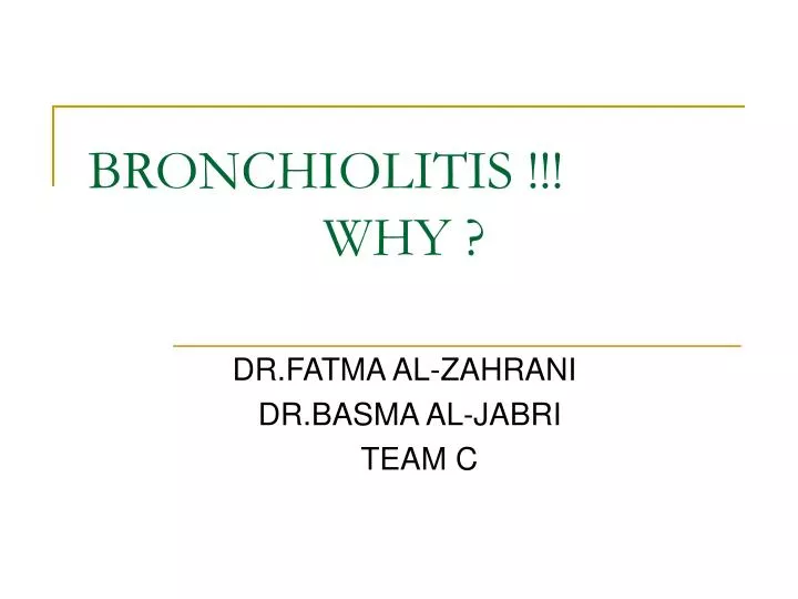 bronchiolitis why