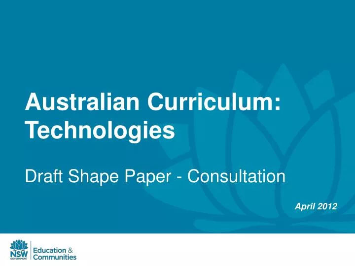 australian curriculum technologies draft shape paper consultation