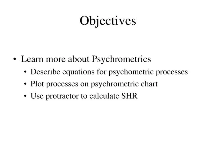 objectives