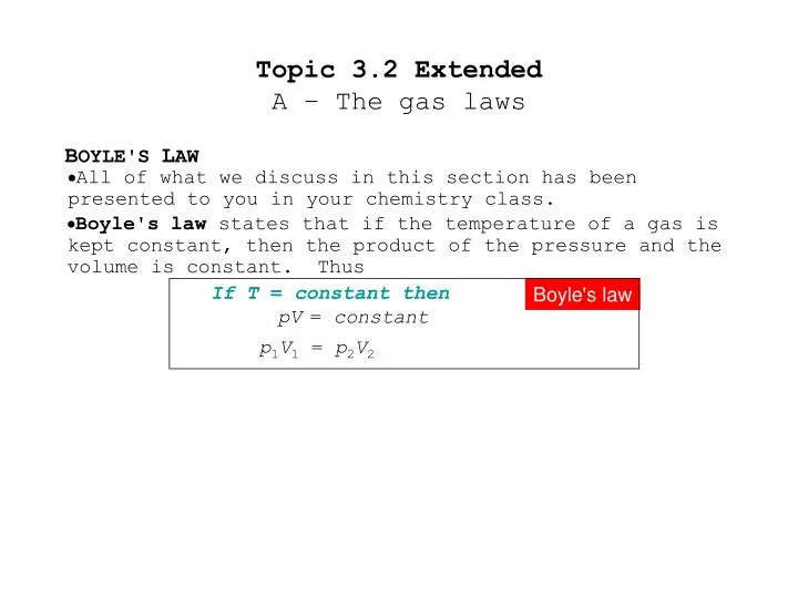 topic 3 2 extended a the gas laws