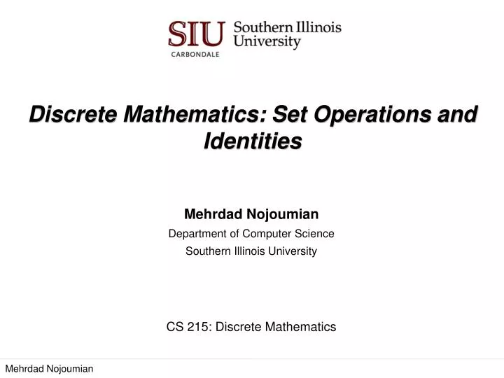 discrete mathematics set operations and identities