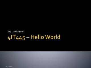 4IT445 – Hello World