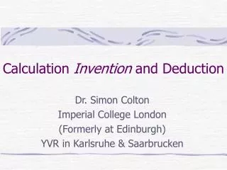 Calculation Invention and Deduction