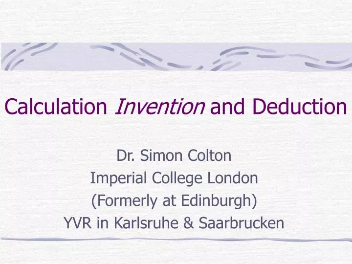 calculation invention and deduction