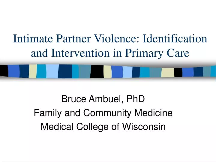 intimate partner violence identification and intervention in primary care