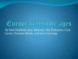 European Middle ages