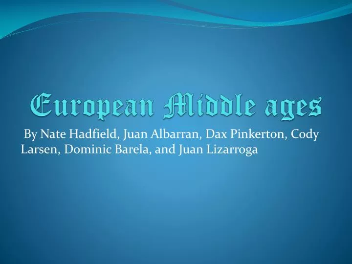 european middle ages