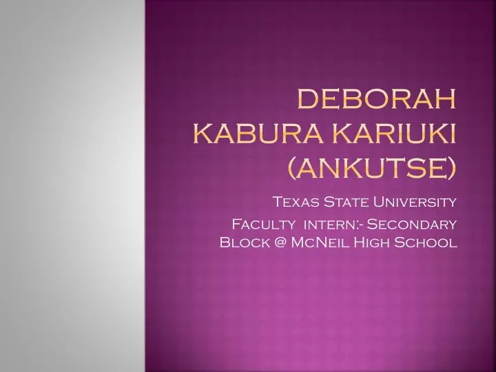 deborah kabura kariuki ankutse