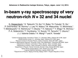 In-beam ? -ray spectroscopy of very neutron-rich N = 32 and 34 nuclei