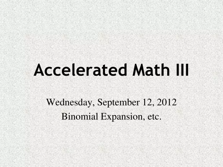 accelerated math iii
