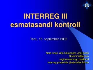 interreg iii e smatasandi kontroll
