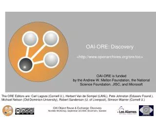OAI-ORE: Discovery &lt;openarchives/ore/toc&gt;