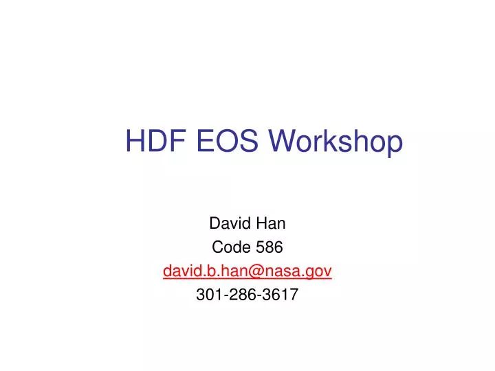 hdf eos workshop