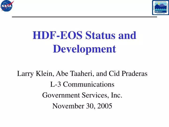 hdf eos status and development