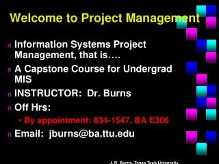 Welcome to Project Management