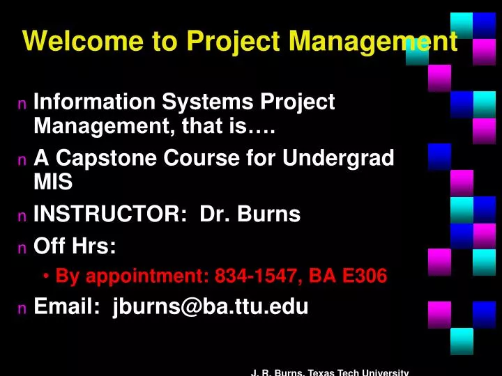 welcome to project management