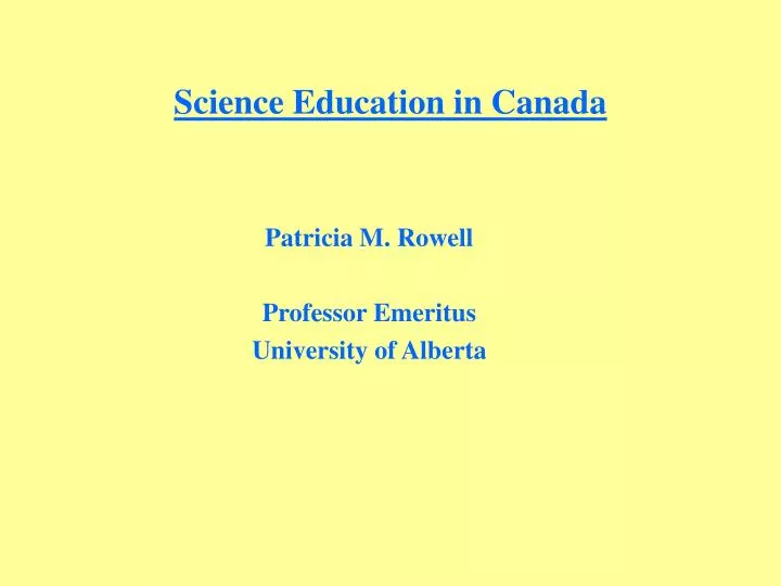 science education in canada