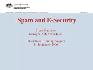 Spam and E-Security
