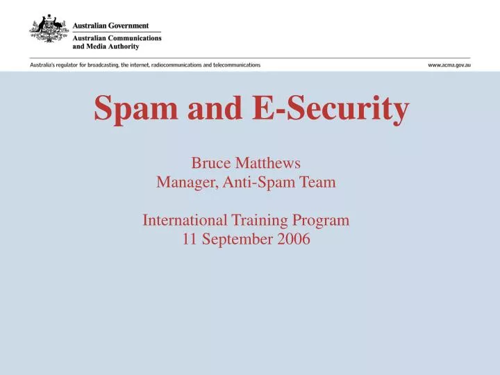 spam and e security
