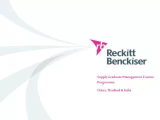 Supply Graduate Management Trainee Programme China, Thailand &amp; India