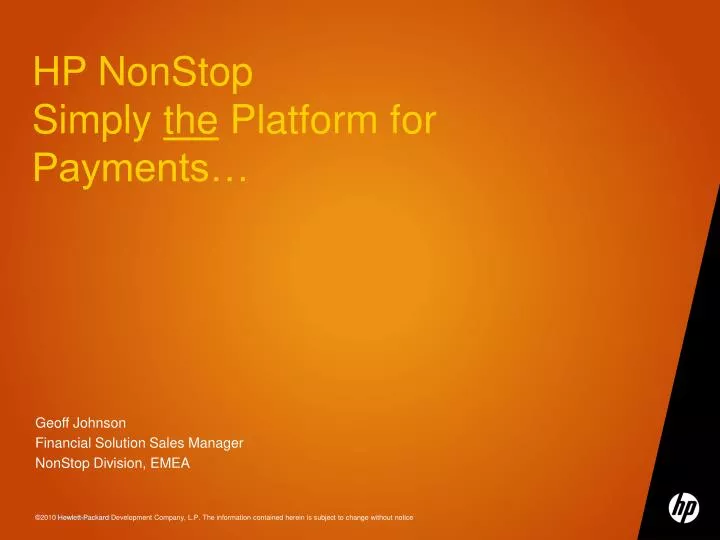 hp nonstop simply the platform for payments