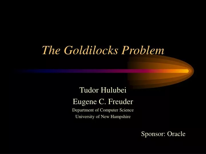 the goldilocks problem