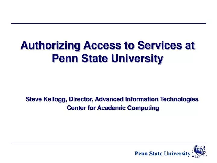 authorizing access to services at penn state university
