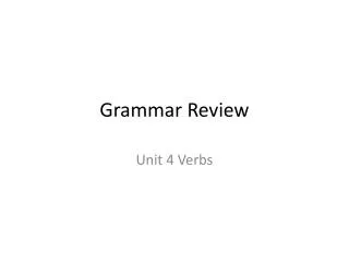 Grammar Review