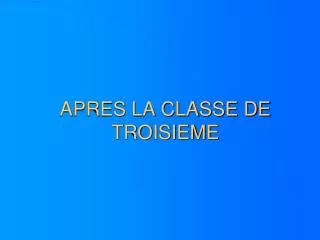 apres la classe de troisieme