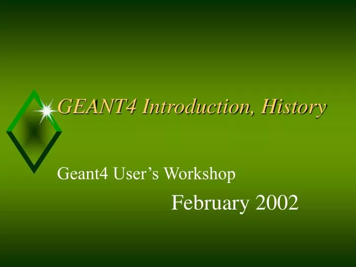 geant4 introduction history