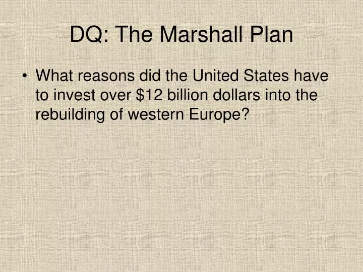 dq the marshall plan