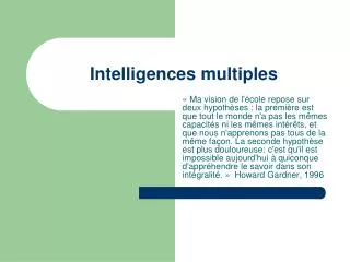 intelligences multiples