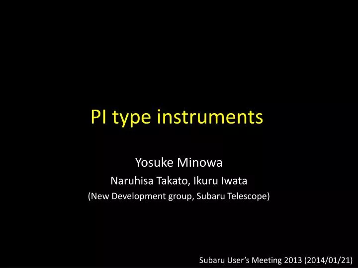 pi type instruments