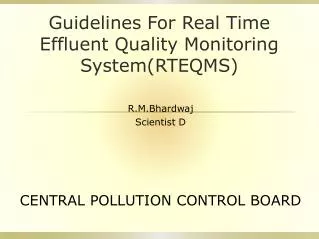 Guidelines For Real Time Effluent Quality Monitoring System(RTEQMS)