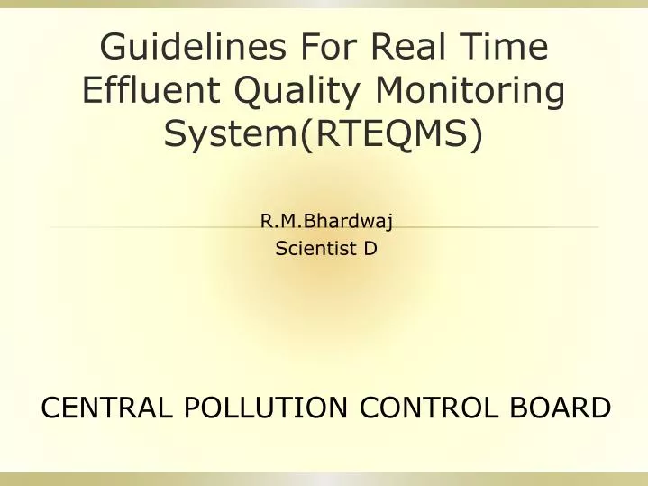 guidelines for real time effluent quality monitoring system rteqms