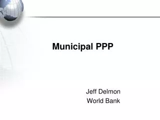 Municipal PPP