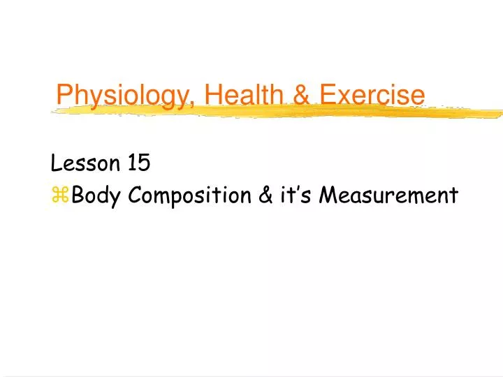 physiology health exercise