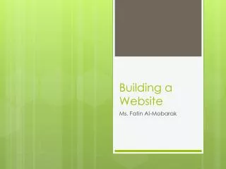 Building a Website