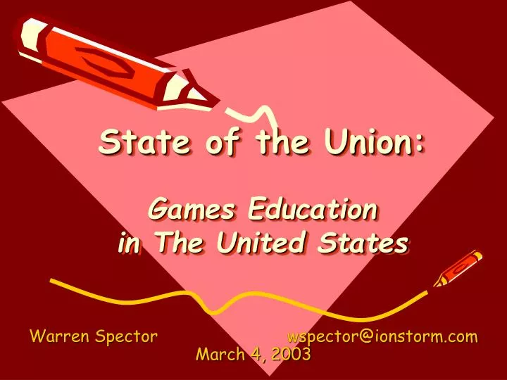 state of the union games education in the united states