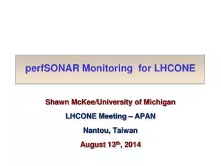 perfSONAR Monitoring for LHCONE
