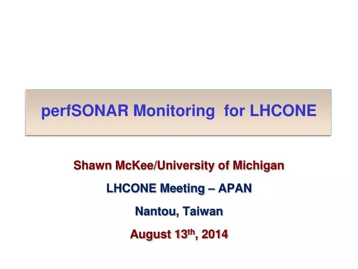 perfsonar monitoring for lhcone