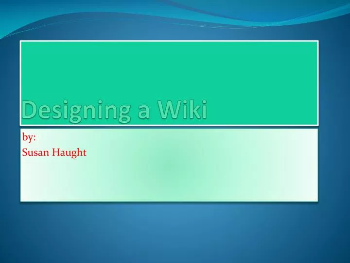 designing a wiki