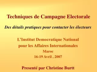 techniques de campagne electorale